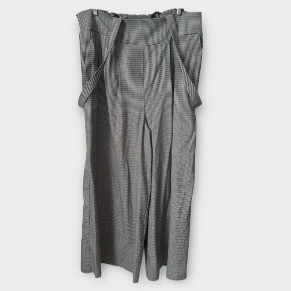 Wild Fable High Waisted Grey & Black Wide Leg Overall Pant Jumper Suspenders XL - Picture 2 of 7